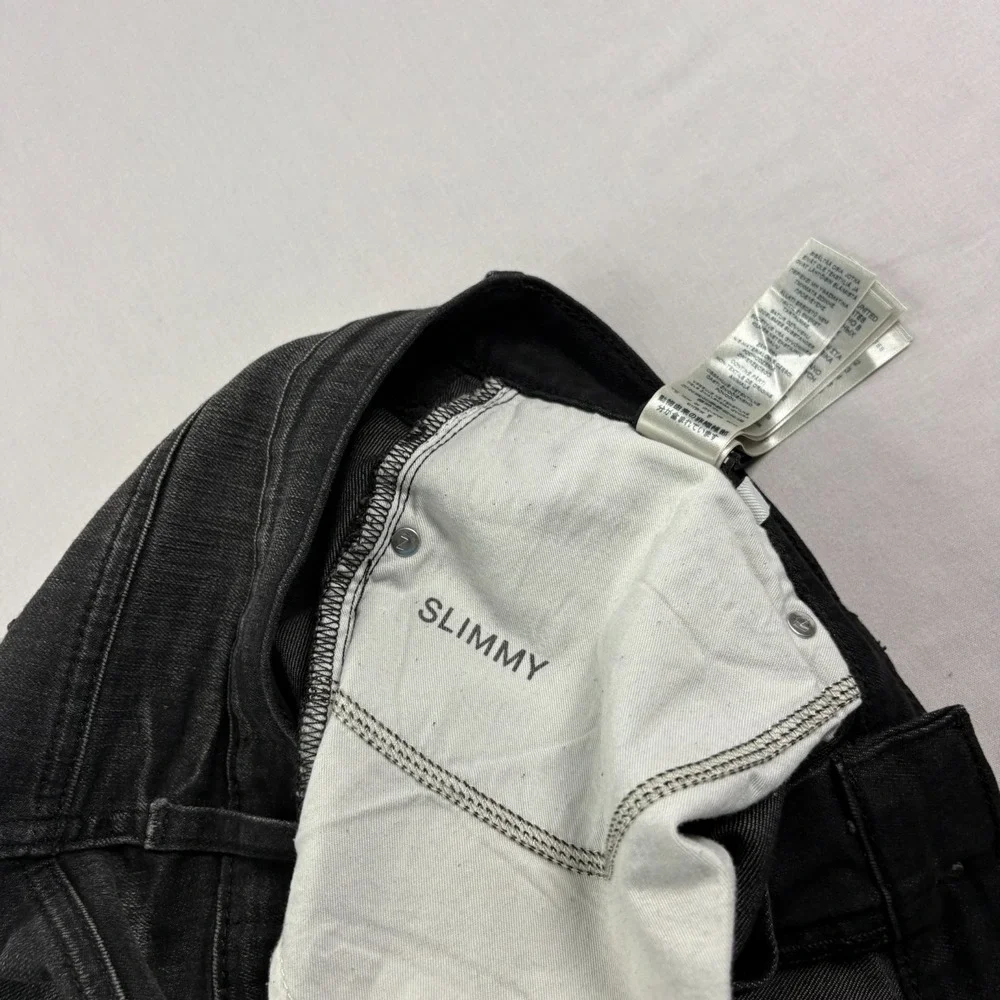7 For All Mankind Jeans Mens 34x32 Black Slimmy Stretch Denim Japanese Fabric
